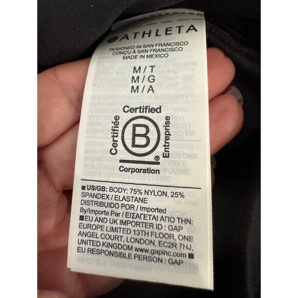 NWT Athleta Ultra High Rise Elation Black Legging / Tight Size Medium TALL - Picture 10 of 11